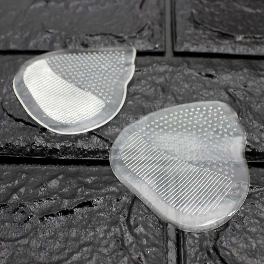 Insole Pad Cushion 2 Pcs Transparent Foot Care Cushions Elastic High Heel Anti-Slip Gel Pads