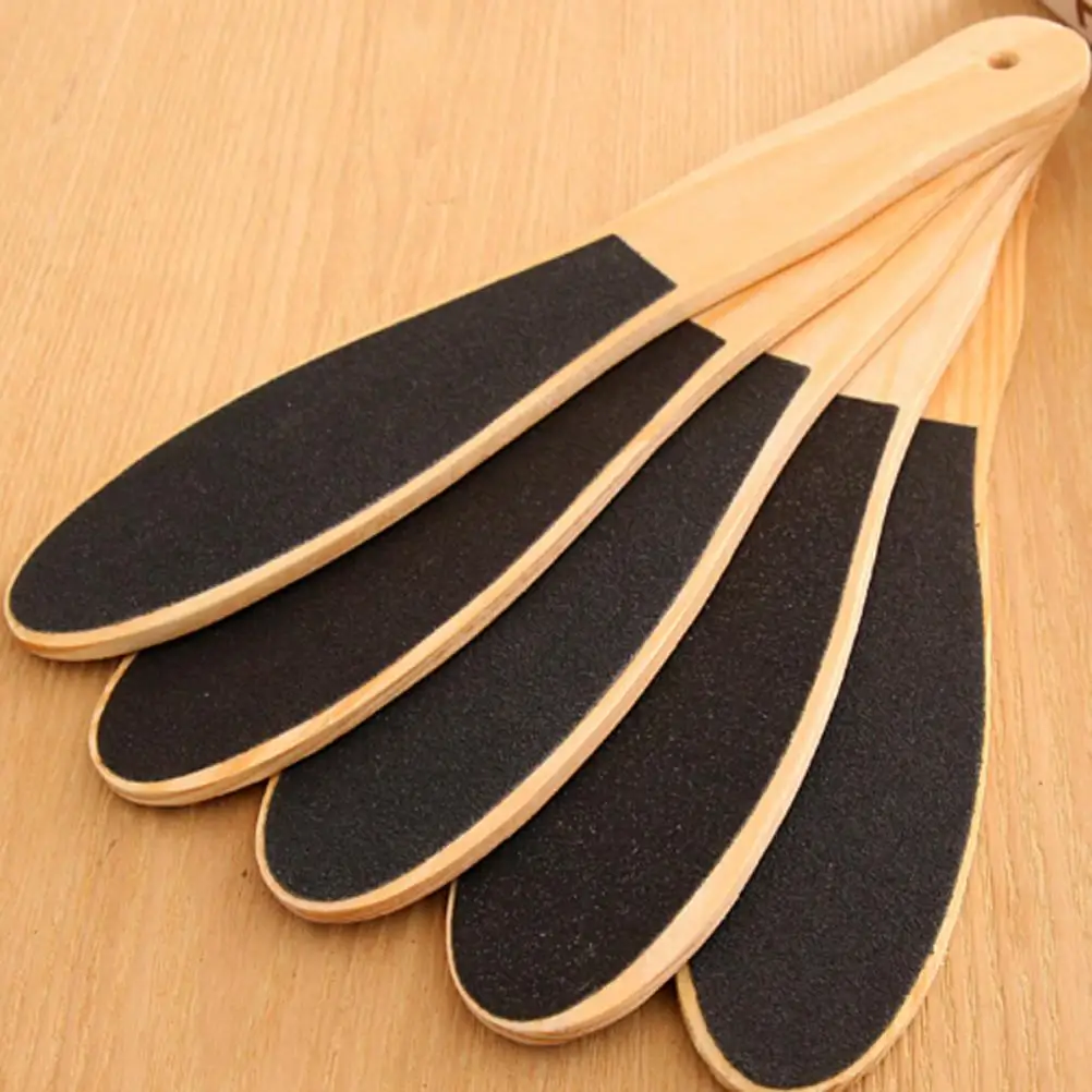 1 Pcs Portable Sandpaper Foot File Callus Dead Skin Remover Pedicure Double Side Wooden Handle Pedicure Tools Callus Remover - Image 2
