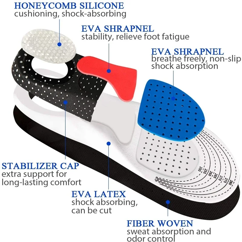 Orthopedic Insoles for Man Women Memory Foam Cushion Gel Insole Silicone Arch Support Pads Sport Shoe Pad Soft Running Insert - Image 5