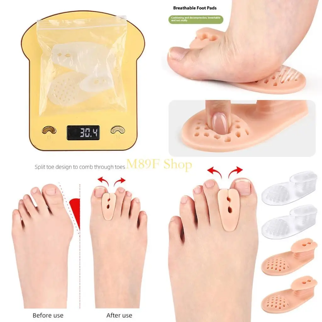 1 Pair Toe Separator Sandals With Massage Nodes For Women Men Foot Relief