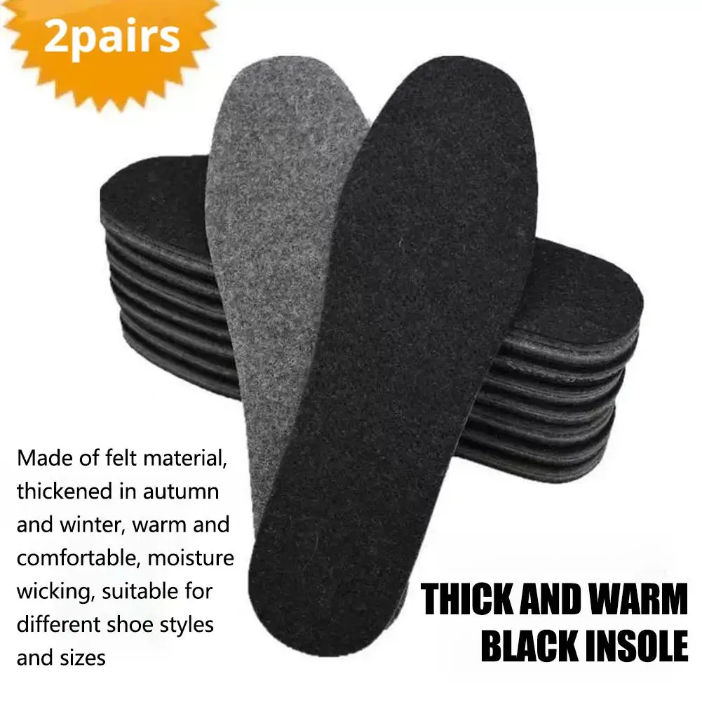 Felt Insoles for Shoes - 2-Pair Trim-to-Fit Insoles, Odor Absorbing & Cushioned, Winter Thickened Moisture-Wicking Work Ins E9A4 - Image 5