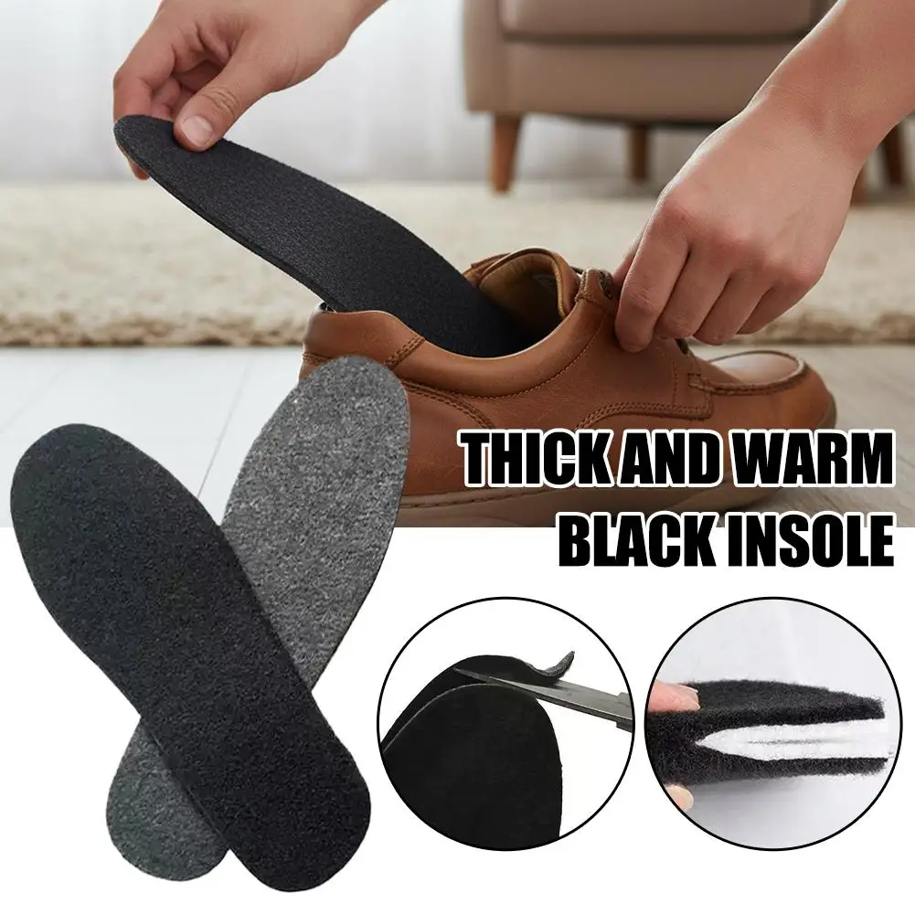 Felt Insoles for Shoes - 2-Pair Trim-to-Fit Insoles, Odor Absorbing & Cushioned, Winter Thickened Moisture-Wicking Work Ins E9A4 - Image 2