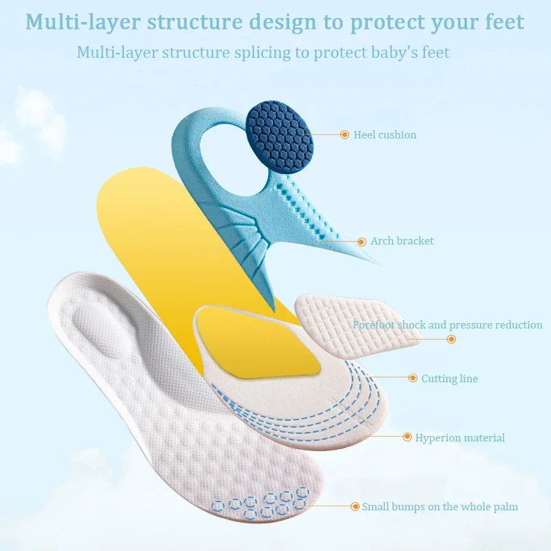 1Pair children's sports memory foam sports insole arch support orthopedic comfortable breathable pad children's sole can be cut - Image 6