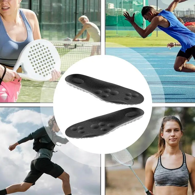 4D high-elastic PU and memory foam Sport Insoles Soft Breathable Running Basket Insoles Ergonomic Stepper Massage Insoles - Image 2
