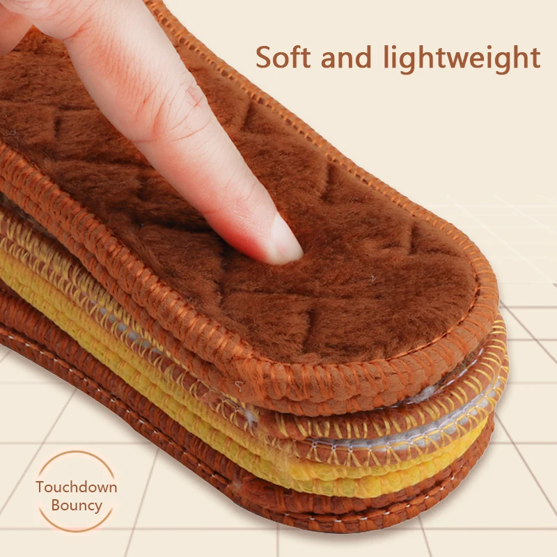 Winter Warm Insole for Shoes Sneakers Boots Shoe Sole Thermal Inserts Thicken Plush Insoles Men Women Heating Shoe Pads 1Pair - Image 3