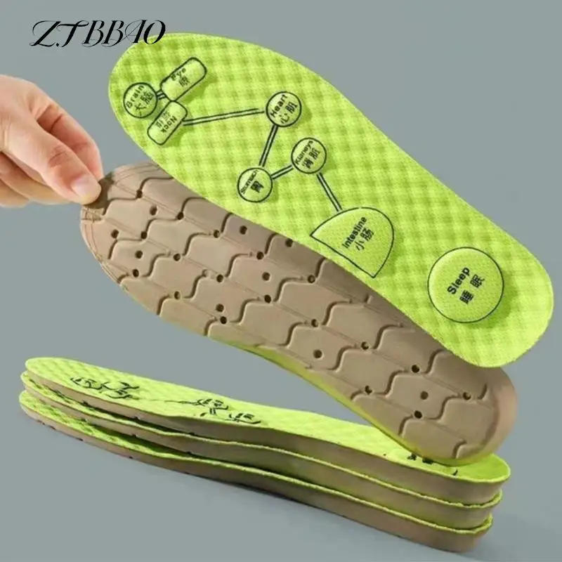 1Pair Men Women Soft Breathable Sports Cushion Inserts Sweat-absorbing Deodorant Orthopedic Shoe Sole Foot Acupressure Insole