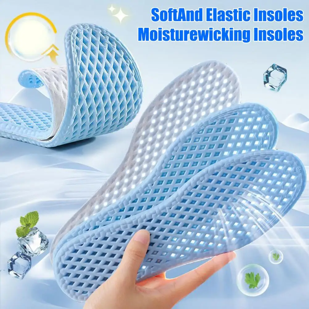 Summer Mesh Insoles Shock Absorption Breathable Shoe Inserts Flexible Cool Running Shoe Insoles for Sports Travel Work - Image 4