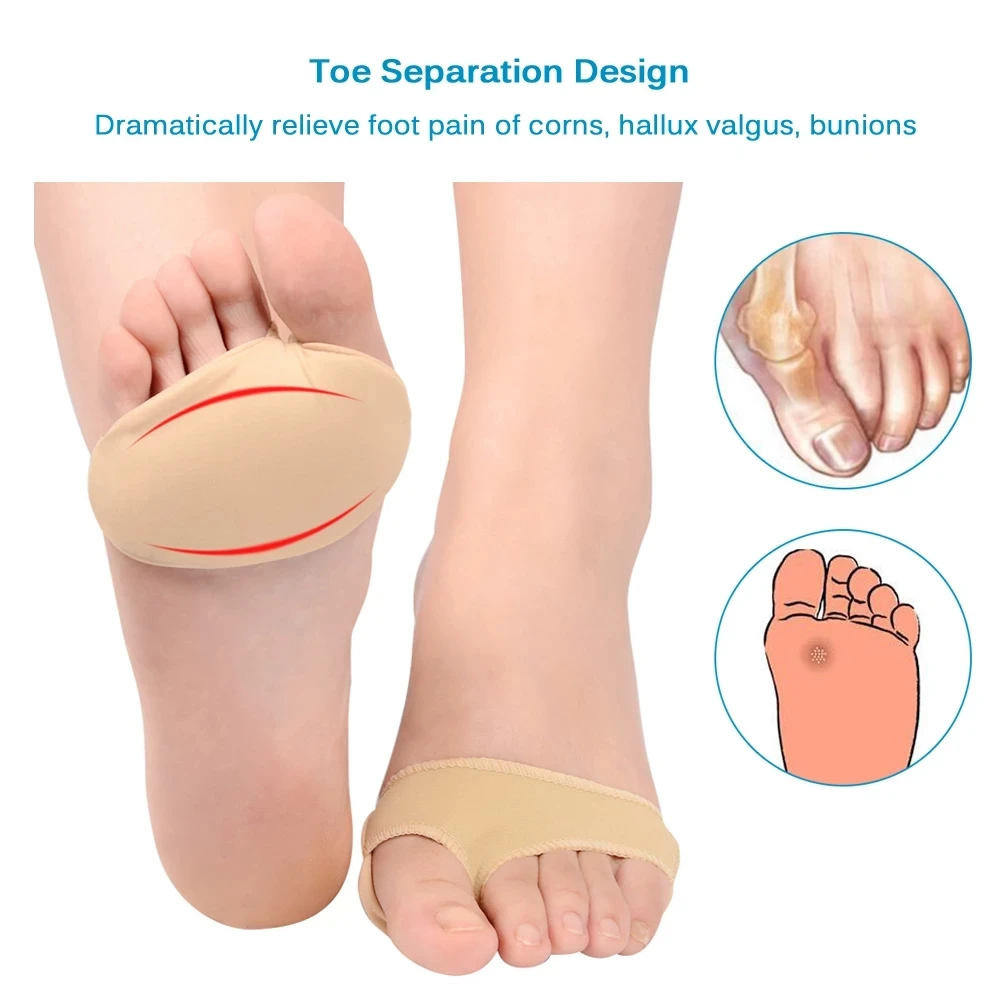 1Pair Gel Half Insoles for Metatarsal Forefoot Pain Relief Shoe Pads Ball of Foot Cushions For Hallux Valgus Corrector Socks - Image 2