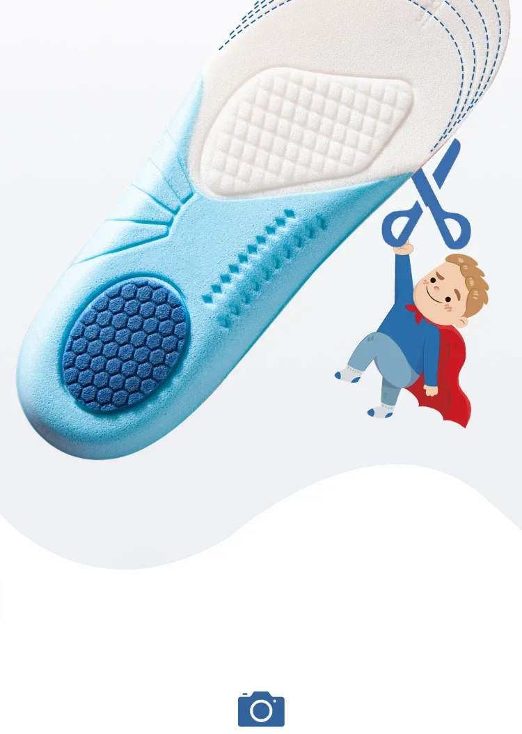 1Pair children's sports memory foam sports insole arch support orthopedic comfortable breathable pad children's sole can be cut - Image 12