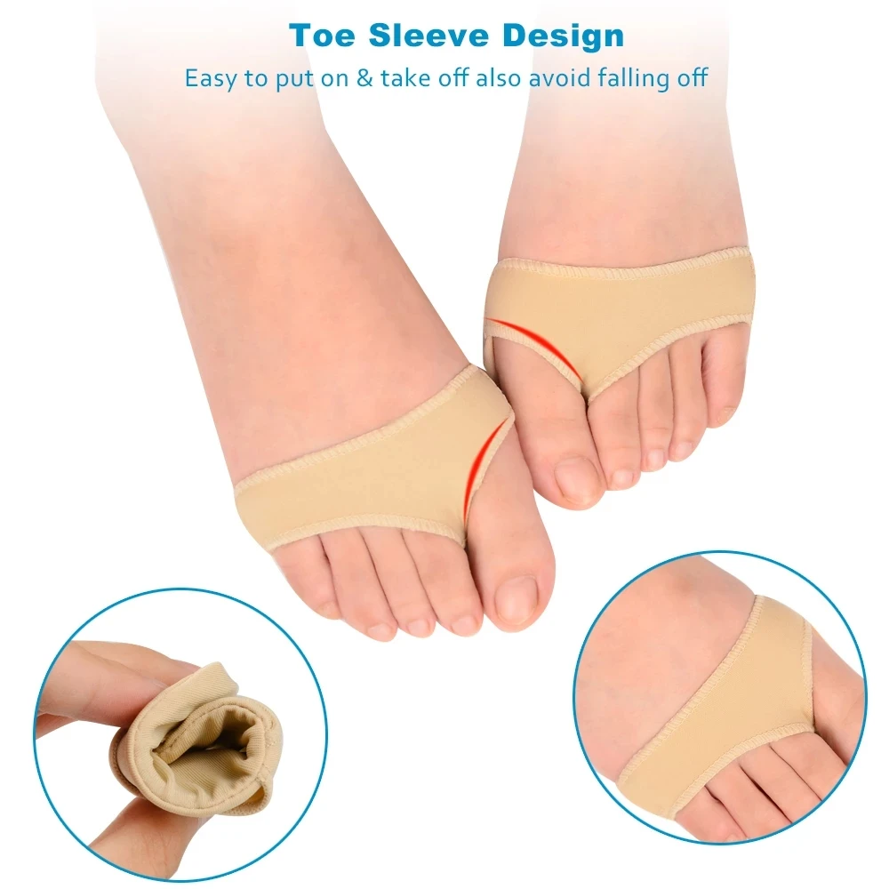 1Pair Gel Half Insoles for Metatarsal Forefoot Pain Relief Shoe Pads Ball of Foot Cushions For Hallux Valgus Corrector Socks - Image 5