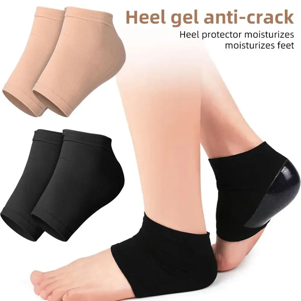 1pair Silicone Feet Care Socks Gel Heel Thin Socks Lace Heel Cover Foot Skin Care Protector Anti-Cracking Moisturizing Feet Care - Image 2