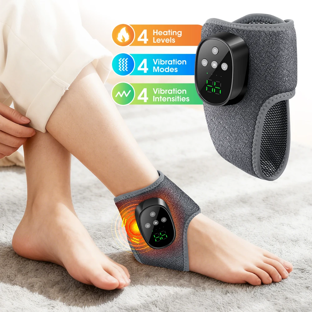 Electric Ankle Heating Massager Hot Compress Vibration Foot Ankle Wrist Massager for Joint Protection Ankle Support Brace