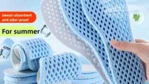 Comfortable Shock Absorption Mesh Breathable Insoles Sweat Absorb High-elasticity Cool Insole Memory Foam Shoes Pads