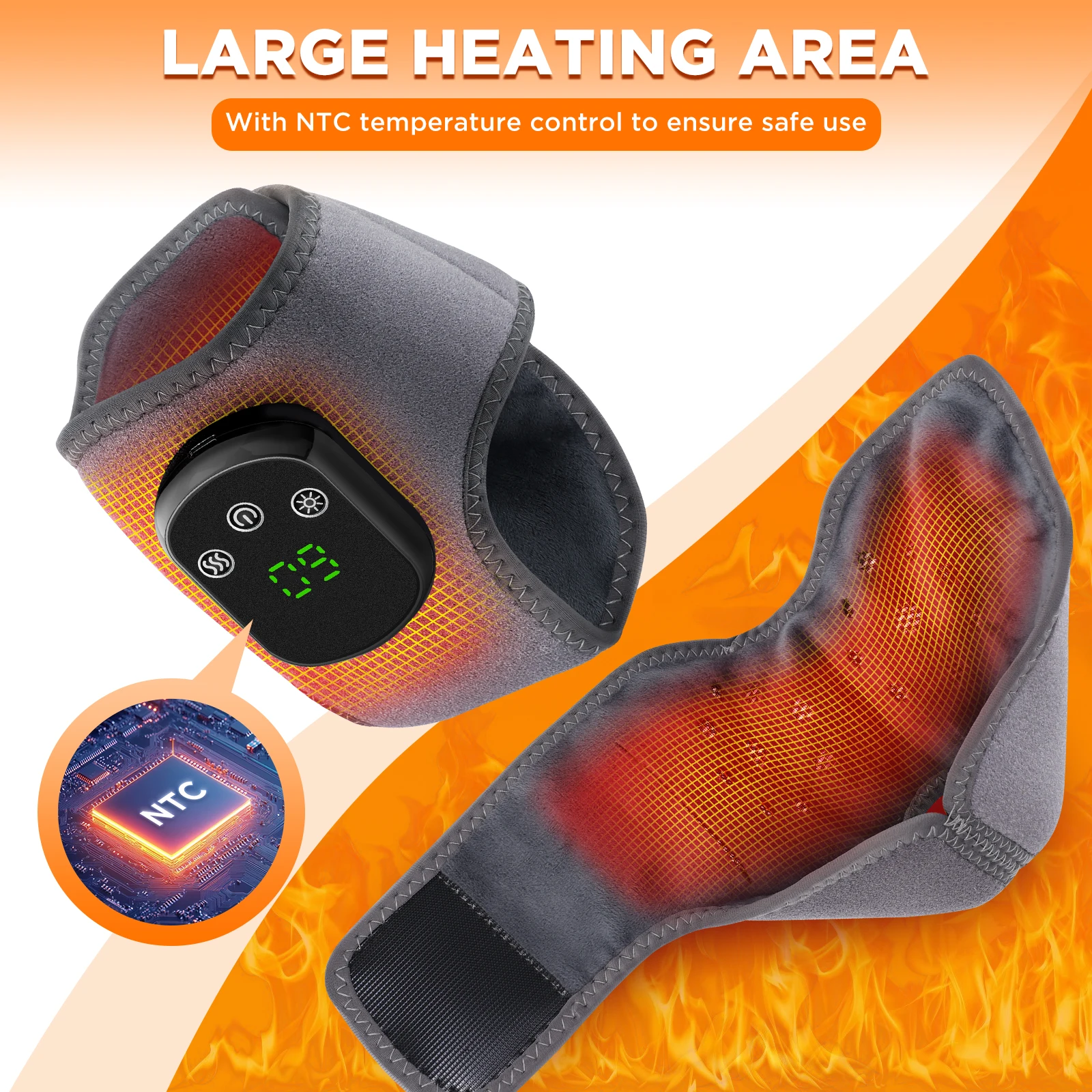 Rechargeable Electric Heating Ankle Brace Massager Hot Compress And Vibration Massage for Cervical Hand Foot Muscle Relaxation - Image 4