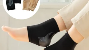 Silicone Heel Protector Sleeves - Cushion Cups for Plantar Fasciitis & Foot Skin Repair (Half-Yard Socks)