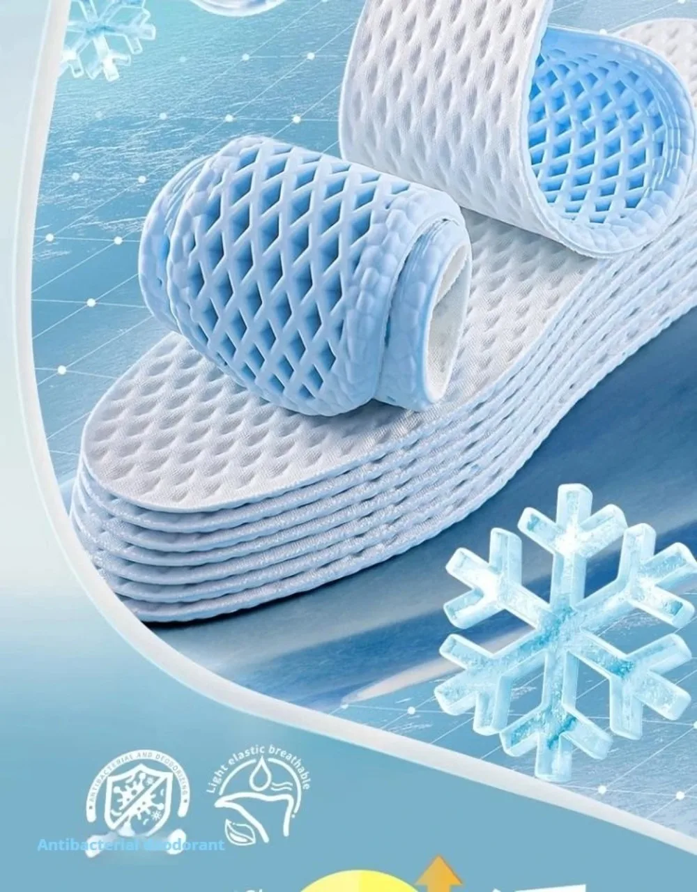 Comfortable Shock Absorption Mesh Breathable Insoles Sweat Absorb High-elasticity Shock Absorption Memory Foam Cool Insole - Image 8