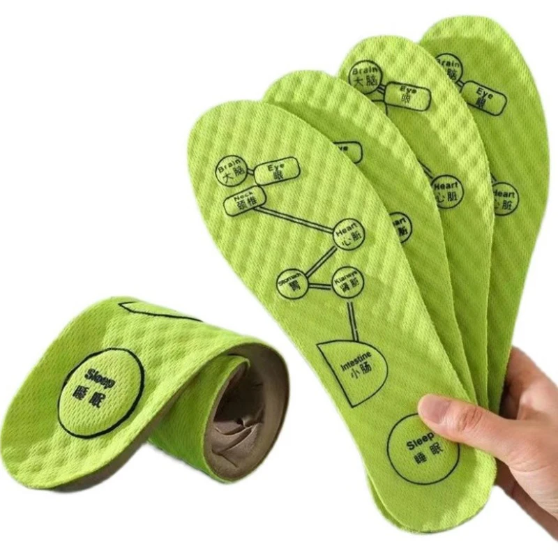 1Pair Men Women Soft Breathable Sports Cushion Inserts Sweat-absorbing Deodorant Orthopedic Shoe Sole Foot Acupressure Insole - Image 2