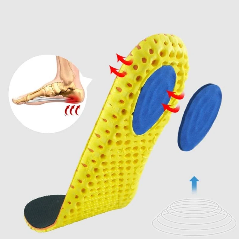 1 Pair EVA Sport Shoes Insoles Deodorant Shock Absorption Athletic Insert Pad New