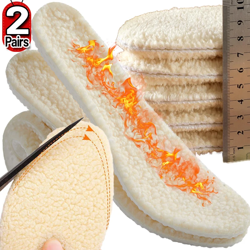 1/2Pairs Winter Lamb Fleece Warm Insoles Self Heated Thermal Shoe Pads Women Men Adjustable Sports Thicken Boots Inserts Insoles - Image 7