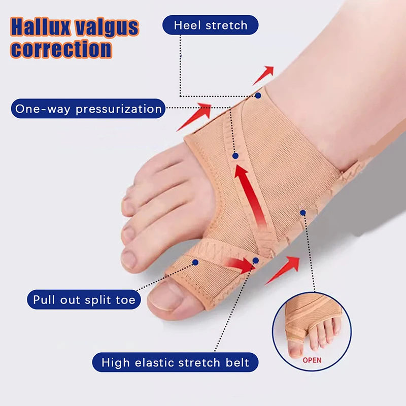 1pair Big Toe Separator Bunion Corrector Hallux Valgus Correction Device Bone Thumb Orthopedic Forefoot Pad Foot Straightener