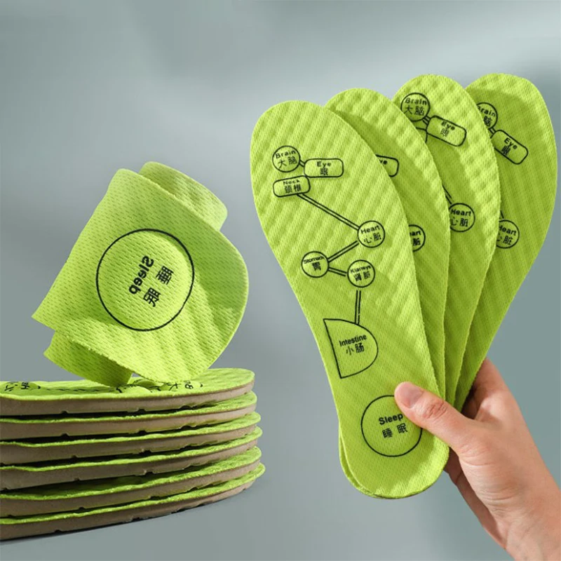 1Pair Men Women Soft Breathable Sports Cushion Inserts Sweat-absorbing Deodorant Orthopedic Shoe Sole Foot Acupressure Insole - Image 3