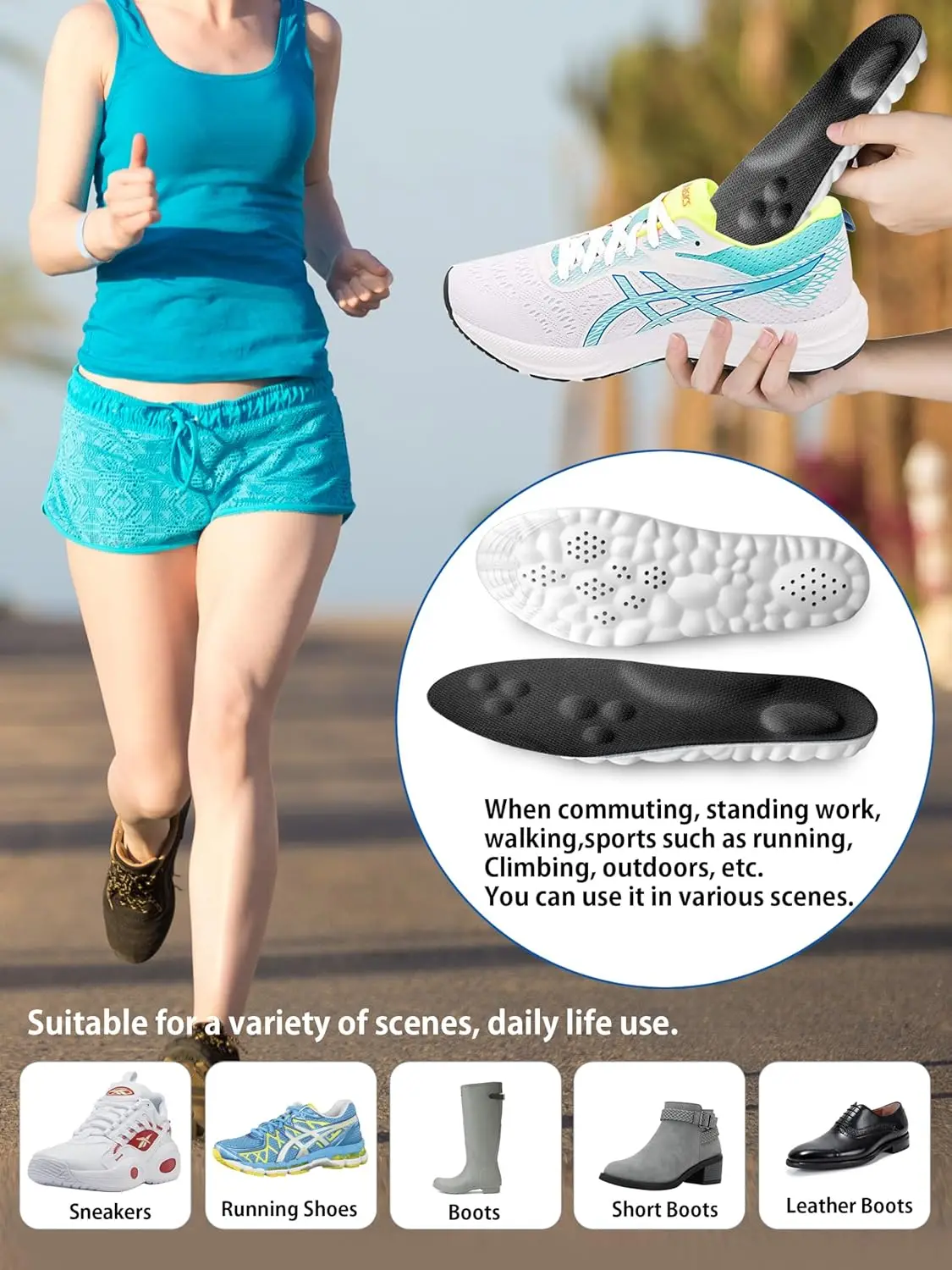Men Women 4D Cloud Arch Support Memory Cotton Shock Shoes Sole Orthopedic Flatfoot Insoles Absorption Cushioning Sports Insole - Image 4