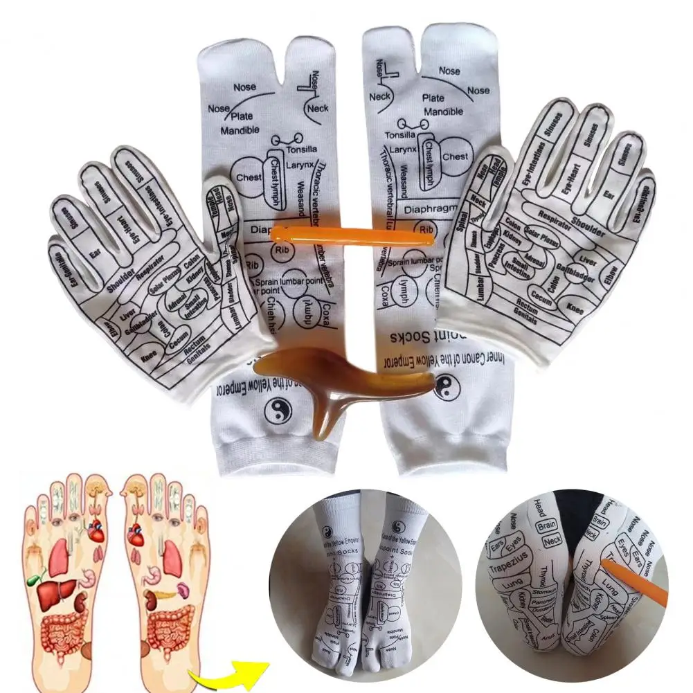 Ergonomic Design Acupoint Socks Acupoint Socks Gloves Set for Foot Massage Reflexology Therapy Unisex Acupuncture Kit for Health - Image 2