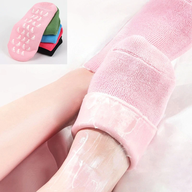 1Pair Multi Colored Essential Oil Moisturizing Socks Gloves For Dry Cracked Feet Nourishing Skin Lubricating Foot Care Massage - Image 4