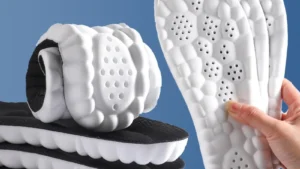 4D PU Massage Arch Insoles For Men High Elasticity Shock Absorption Odor Prevention Sweat Absorption Sports Insoles