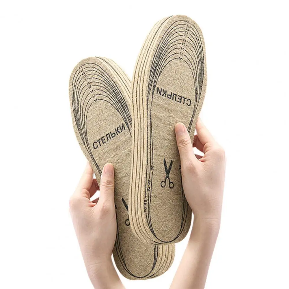 Wool Shoe Liners Winter Warm Wool Felt Insoles for Men Women Cushion Shock Absorbing Shoe Inserts for Foot Pain Relief Comfort - Image 2