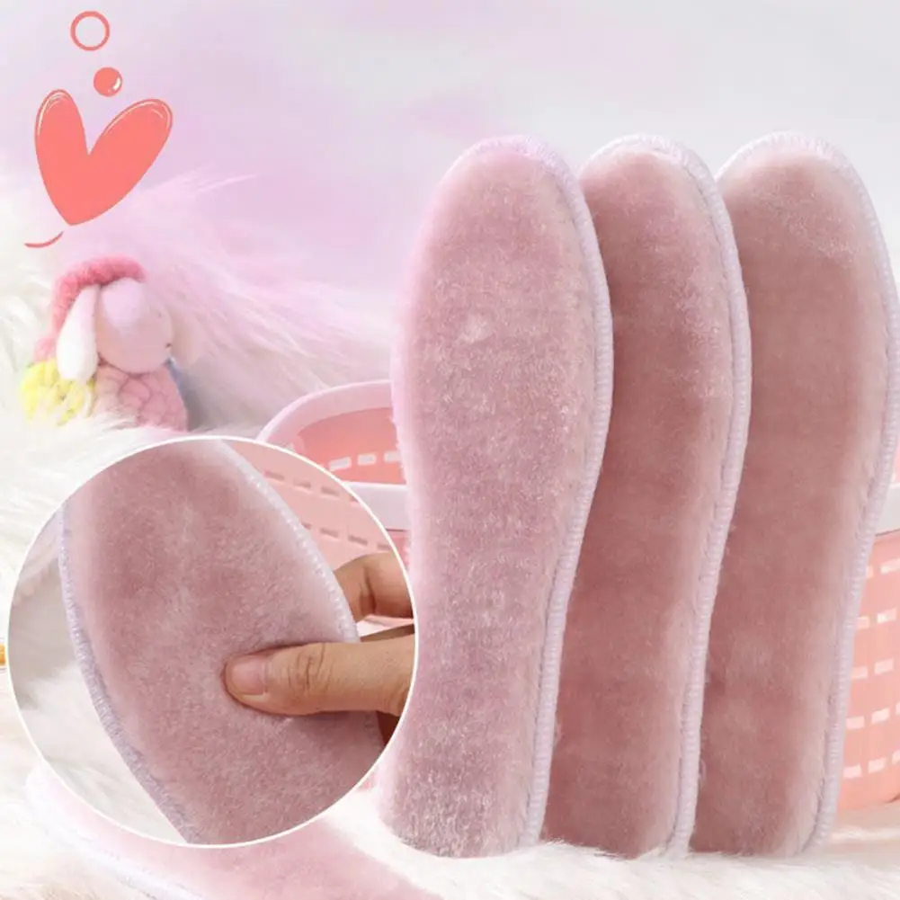 1 Pair Thick Winter Shoe Insoles Fleece Lined Anti-slip Shoe Insert Warm Cold Weather Shoe Liner Sweat-wicking Foot Cushion - Image 3