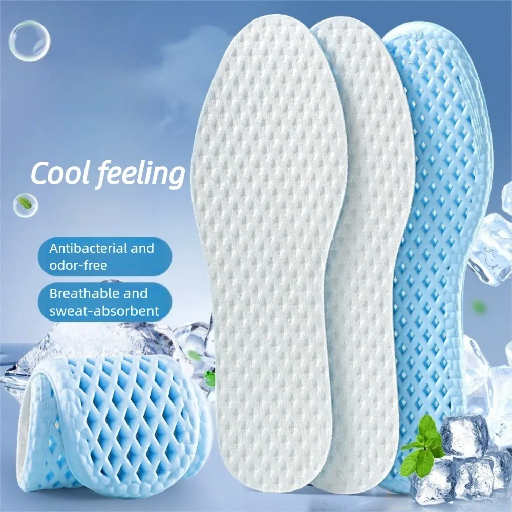 Comfortable Shock Absorption Mesh Breathable Insoles Sweat Absorb High-elasticity Shock Absorption Memory Foam Cool Insole - Image 3