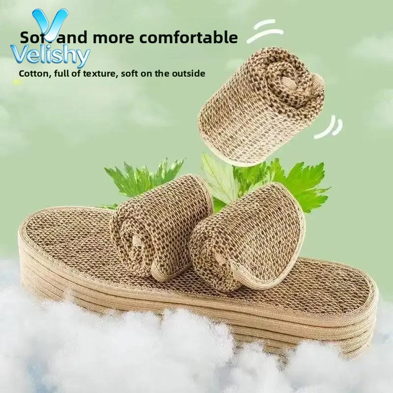 Natural Mugwort Cotton Linen Shoe Insoles Soft Comfortable Sweat Absorbing Anti Odor Foot Care - Image 3