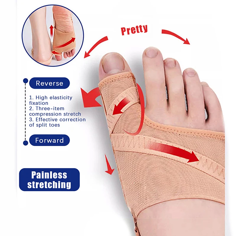1pair Big Toe Separator Bunion Corrector Hallux Valgus Correction Device Bone Thumb Orthopedic Forefoot Pad Foot Straightener - Image 2