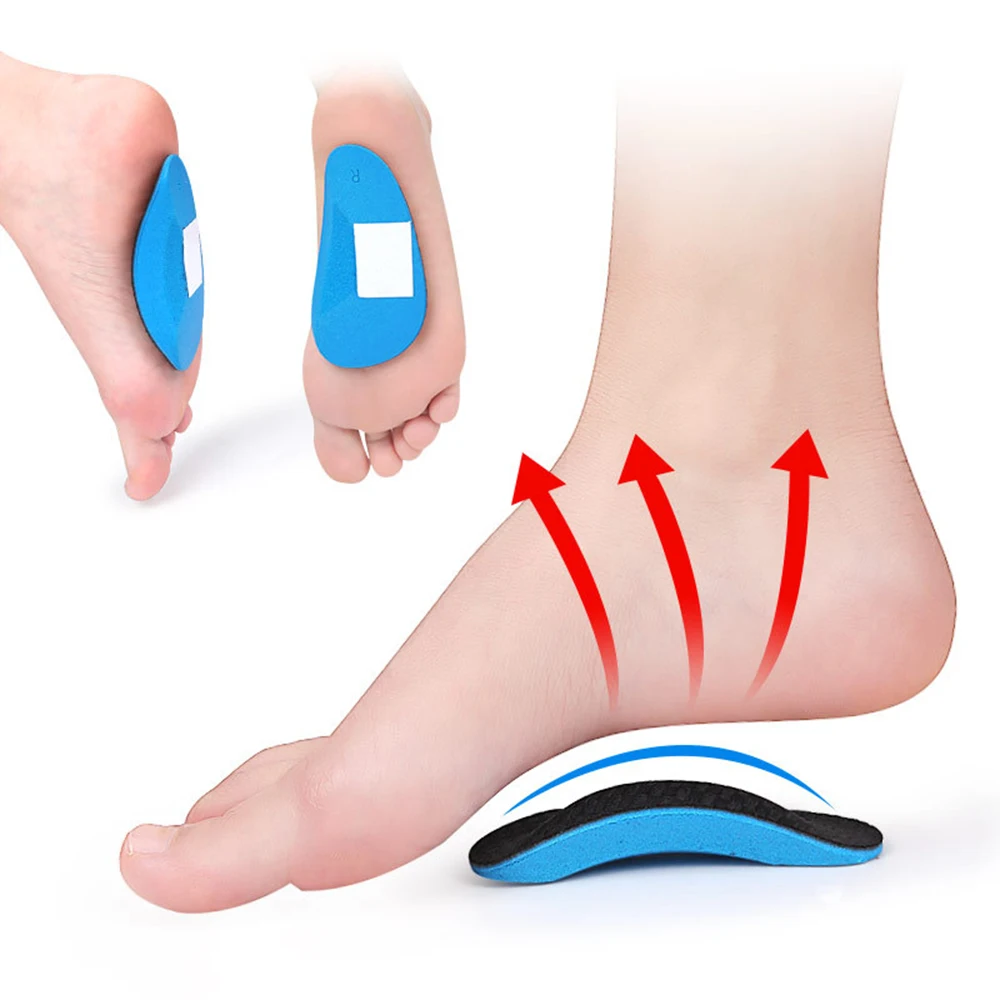 1 Pair EVA Sports Orthotic Insoles Nylon Breathable Flat Arch Support Half Pad Inner And Outer Eight-shaped Orthopedic Foot Pad - Image 2
