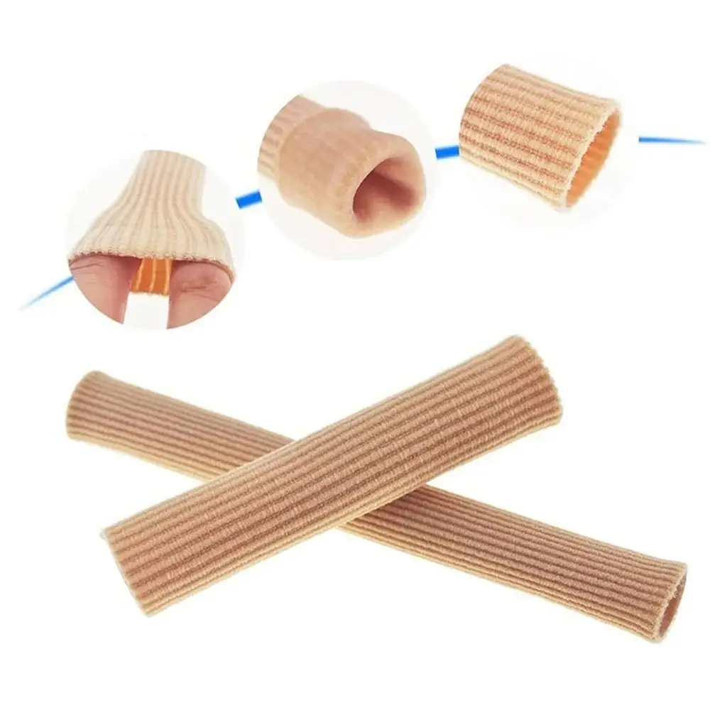 1Pcs Durable 15cm Toe Gel Tube Silicone Soft Tube Sleeve Fabric Pads Insoles Toe Cushion Cover Foot Care Pedicure