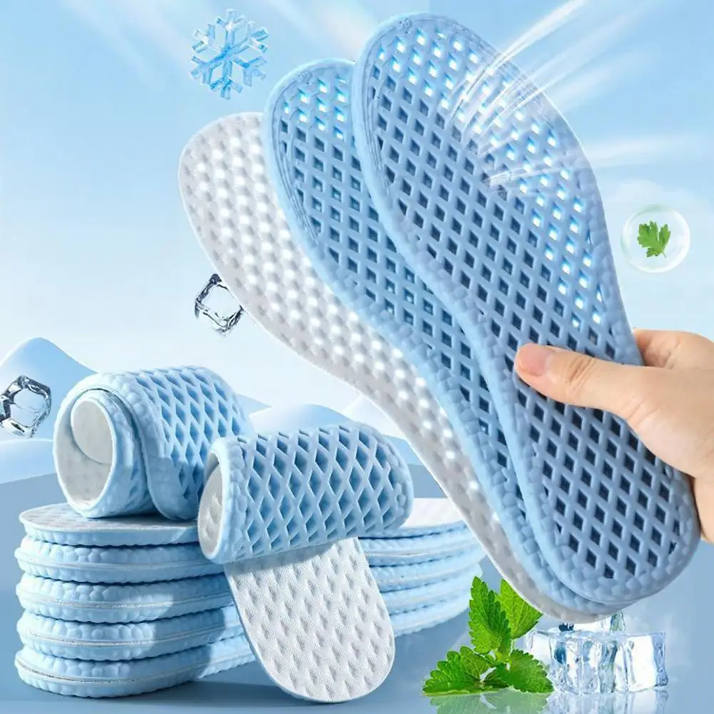 Summer Mesh Insoles Shock Absorption Breathable Shoe Inserts Flexible Cool Running Shoe Insoles for Sports Travel Work - Image 2