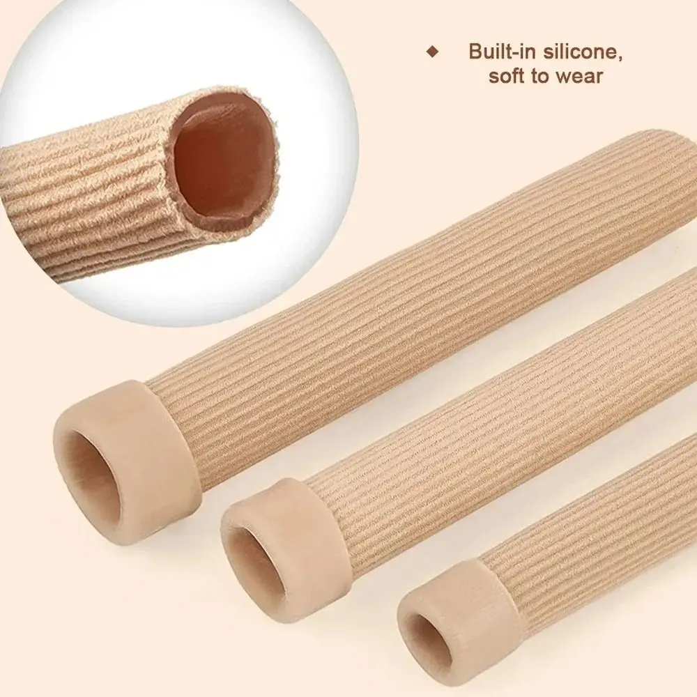 1Pcs Durable 15cm Toe Gel Tube Silicone Soft Tube Sleeve Fabric Pads Insoles Toe Cushion Cover Foot Care Pedicure - Image 4