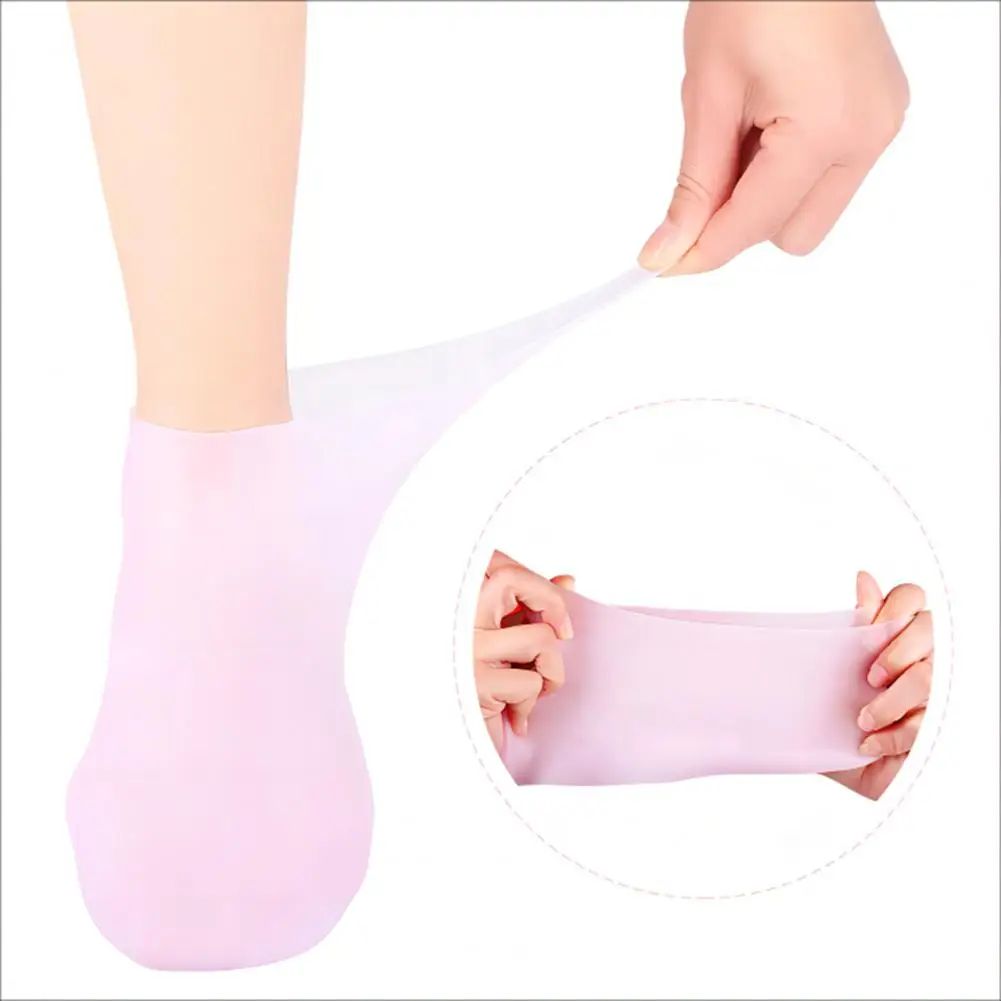 Foot Stickers for Dry Skin Silicone Moisturizing Foot Stickers Gel Socks for Dry Cracked Feet Anti-slip Massage for Soothing - Image 3