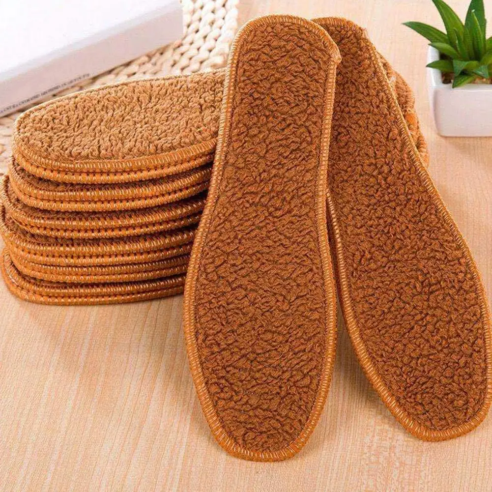1 Pair Thick Winter Shoe Insoles Fleece Lined Anti-slip Shoe Insert Warm Cold Weather Shoe Liner Sweat-wicking Foot Cushion - Image 8