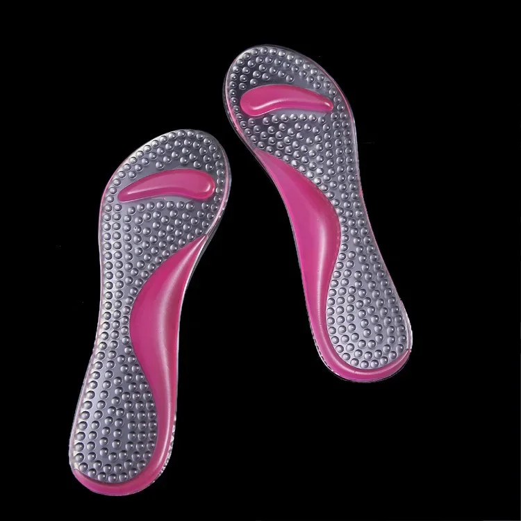 4pcs Silicone Insoles for High Heels Foot Cushion Arch Support Transparent Anti-slip Massaging Metatarsal Cushion Shoe Pad