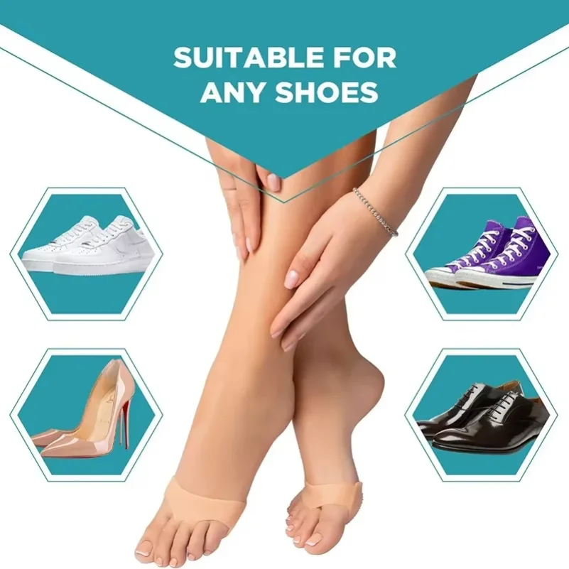 2pcs Silicone Metatarsal Pads Toe Separator Pain Relief Foot Pads Orthotics Foot Massage Insoles Forefoot Socks Foot Care Tool - Image 5