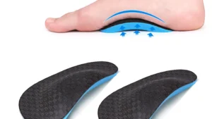 1 Pair EVA Sports Orthotic Insoles Nylon Breathable Flat Arch Support Half Pad Inner And Outer Eight-shaped Orthopedic Foot Pad