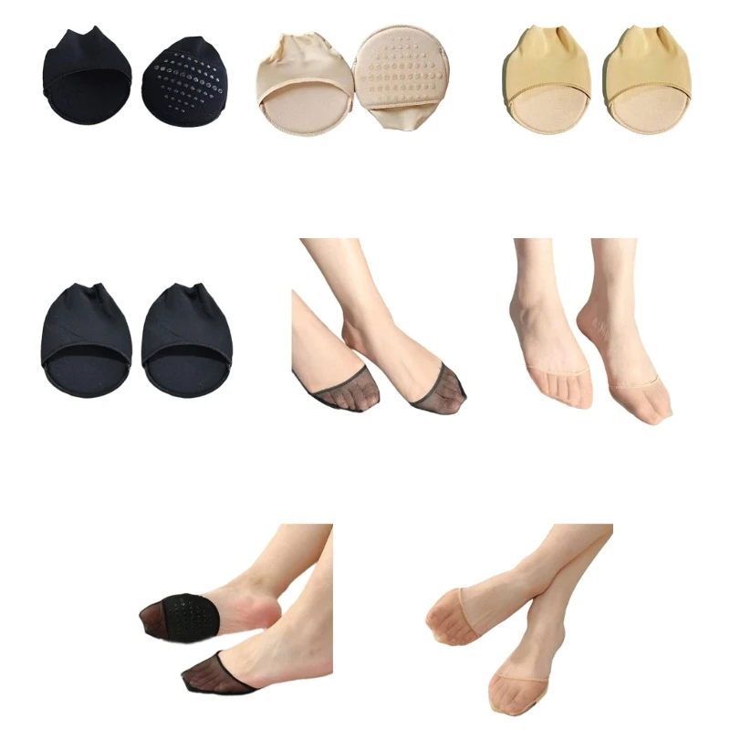1 Pair Half Toe Socks for Women Sheer Mesh Toe Socks No Show Liner Invisible Toeless Socks Forefoot Insoles