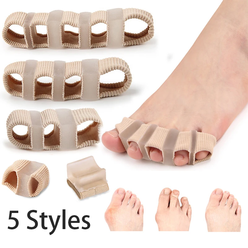 1Pcs 1/2/3/4/5 Hole Fiber Toe Corrector Thumb Valgus Bigfoot Bone Overlap Toe Separator Toe Orthotic Device Toe Straightener