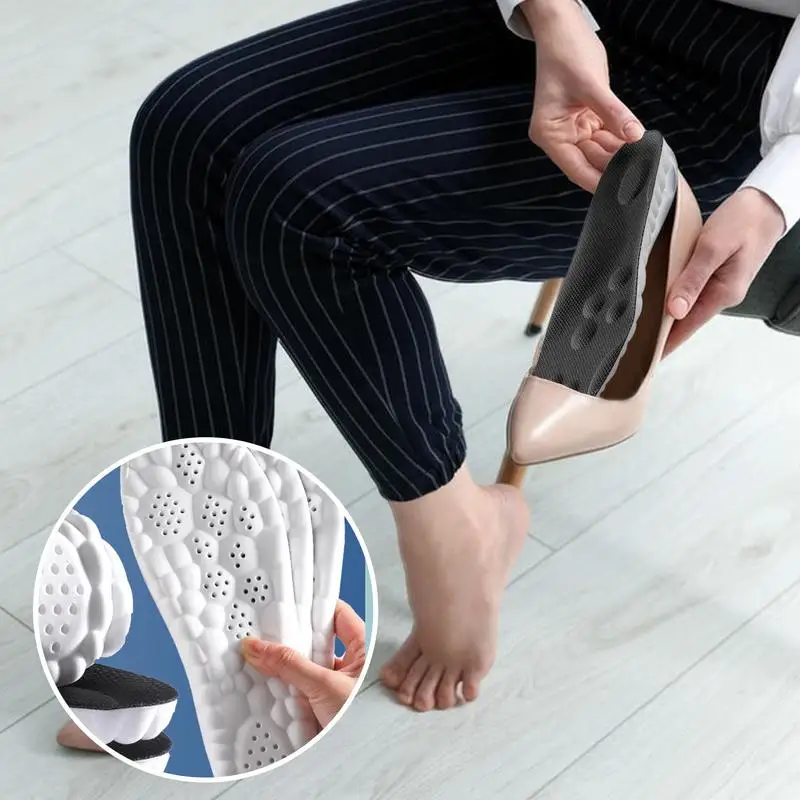 4D high-elastic PU and memory foam Sport Insoles Soft Breathable Running Basket Insoles Ergonomic Stepper Massage Insoles - Image 4