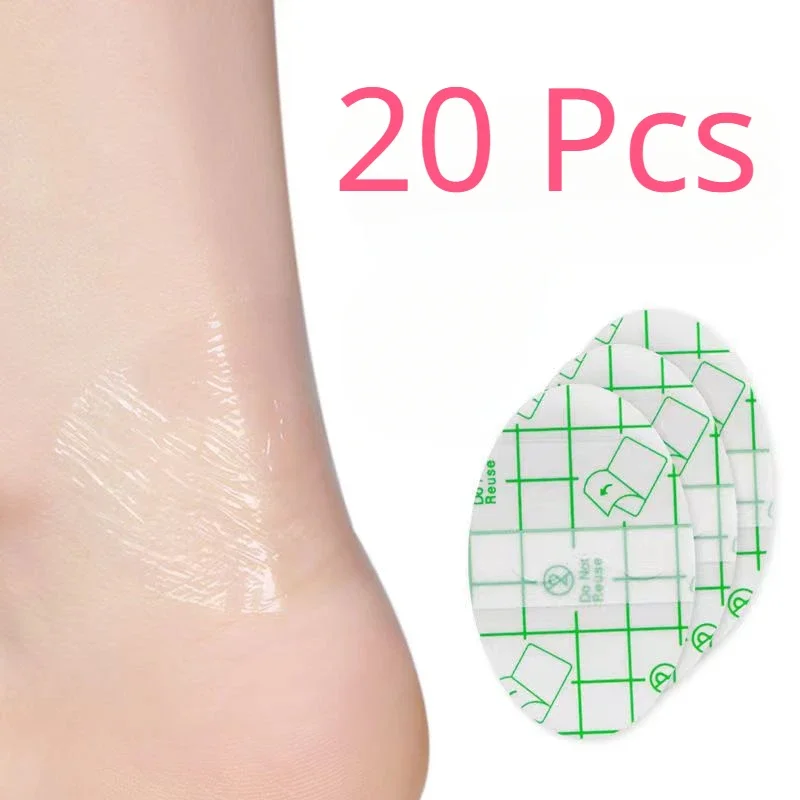 20 Pcs Women Transparent Invisible Heel Protector Foot Care Sole Sticker Waterproof Patch Anti Blister Friction Foot Care Peds