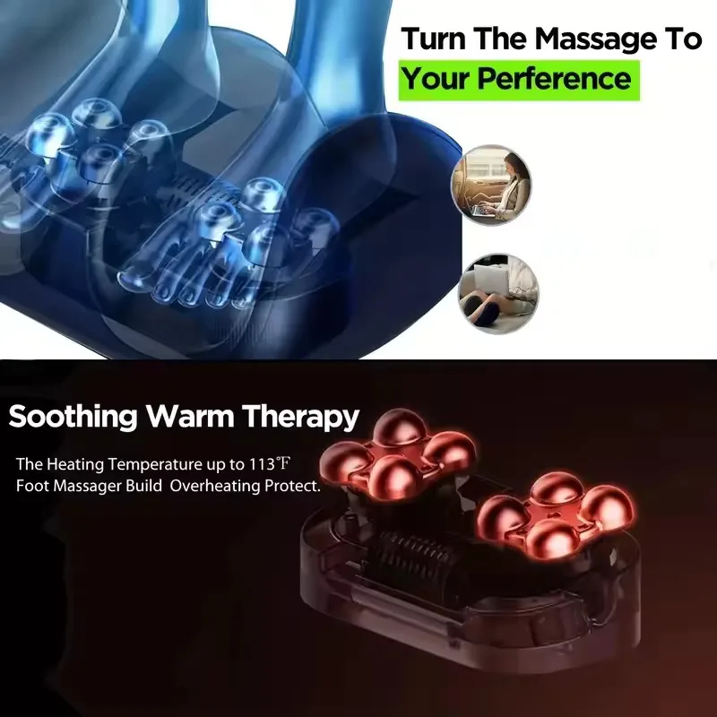 Electric Foot Leg Massager Deep Tissue Shiatsu Kneading Relax Heated Roller Calf Relieve Fatigue Stress Care Foot Machine Tool - Image 3