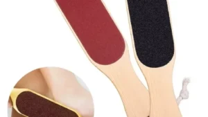 Foot Care Tools - Pedicure Dead Skin and Callus Remover, Foot Scrubber with Sandpaper and Wooden Handle