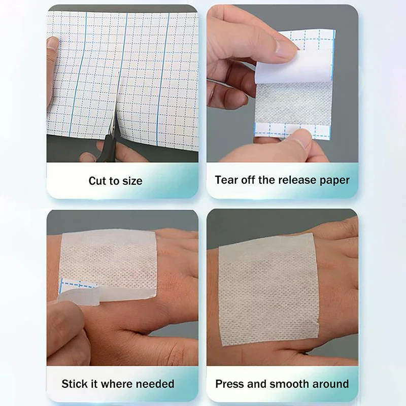 1 Roll Medical Bandage Non-woven Sterilized Wound Repair Film Dressing Skin Breathable Adhesive Bandage Tape Plaster Sticker - Image 2